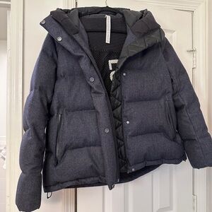 Boys Navy Puffer Jacket with Hood